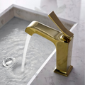 Model 02719BG Brushed Gold Square Single Lever Bathroom Basin Mixer Tap