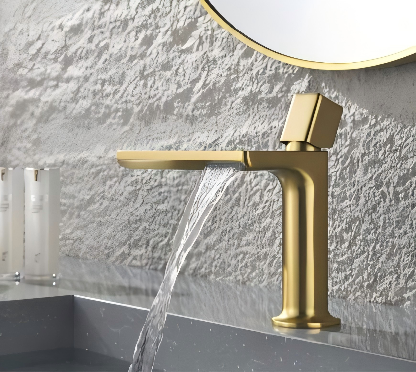 Model 02719BG Brushed Gold Square Single Lever Bathroom Basin Mixer Tap