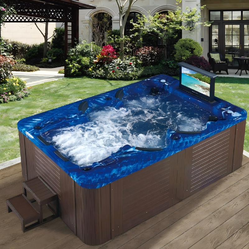 BA-6070 6-Person Luxury Swim Spa & Hot Tub with LCD TV, Hydrotherapy Jets, and Audio System