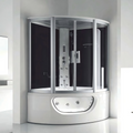EM-119 1300x1300mm Corner Steam Shower Cabin with Whirlpool Bathtub, 3KW Steam System