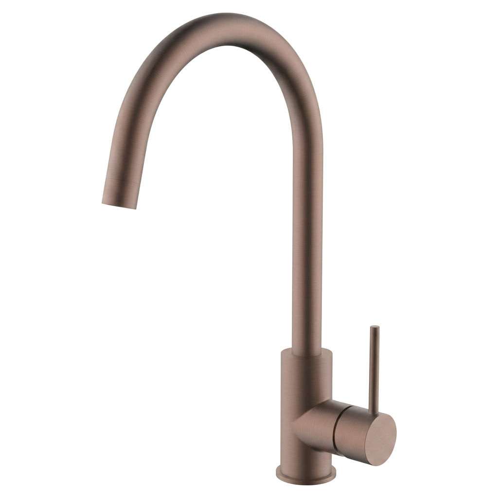 520 SERIES 52005 Modern Single-Handle Ceramic Kitchen Faucet Deck Mounted 304 Stainless Steel Honeycomb Aerator 360 Degree