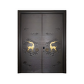 GH-9037 Sandblasted Brown Engraved Cast Aluminum Door