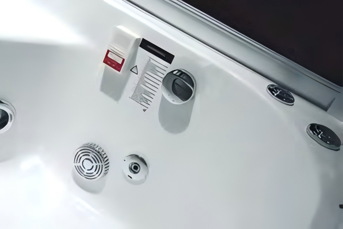 EM-119 1300x1300mm Corner Steam Shower Cabin with Whirlpool Bathtub, 3KW Steam System
