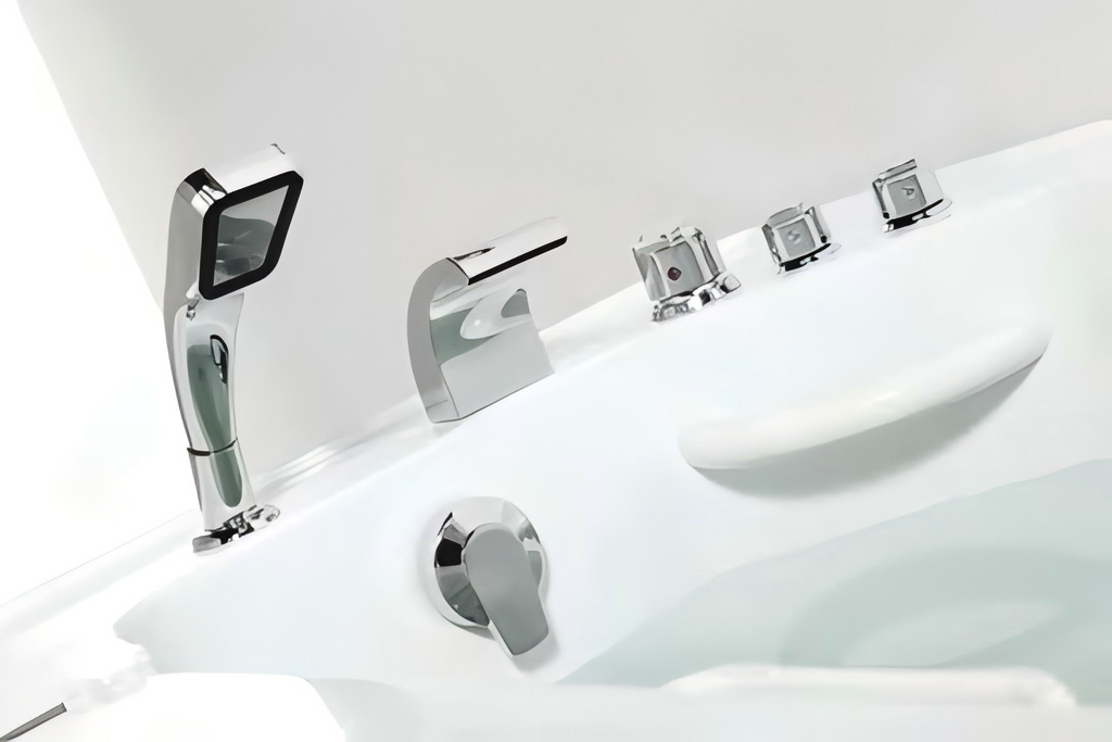 EM-207 Corner Whirlpool Bathtub - 2-Person Hydro Massage Tub