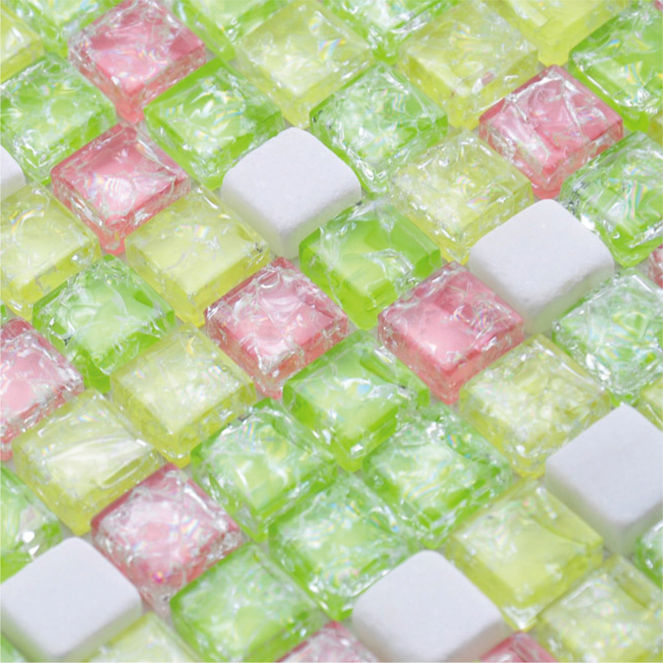 MG1A01 Fresh Fruit Color Cracked Glass Mosaic