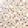 MG1B01 Gold Brown Red 3D Cracked Glass Mosaic