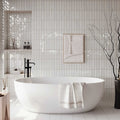 263/6Black Glossy Ceramic Retro-Style Vintage Long-Strip Glazed Handmade Wall Tiles