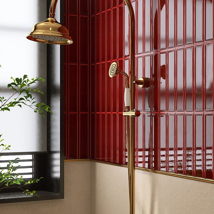 4456-49F French Style Mosaic Ceramic Wall Tile-Burgundy