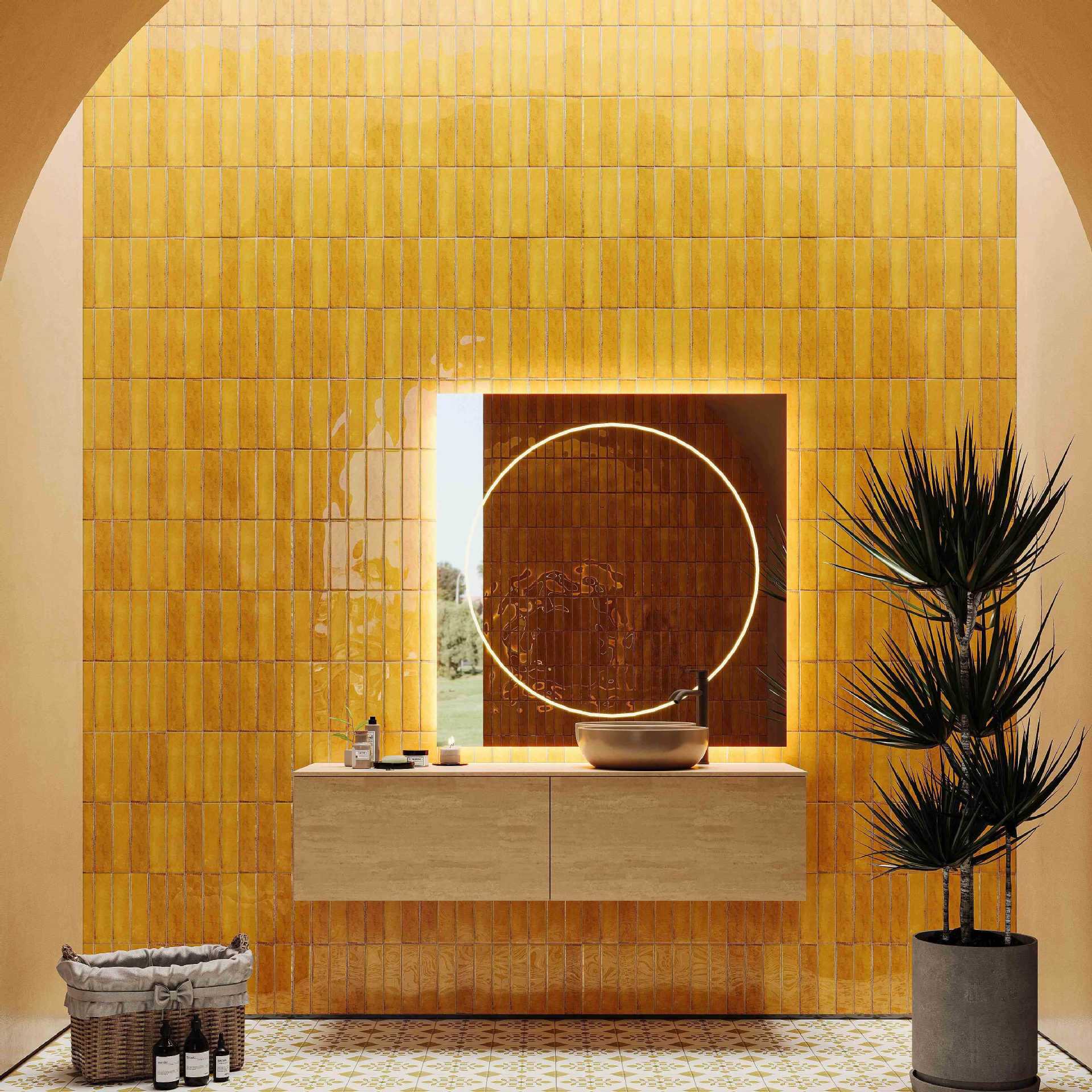 263/6Black Glossy Ceramic Retro-Style Vintage Long-Strip Glazed Handmade Wall Tiles