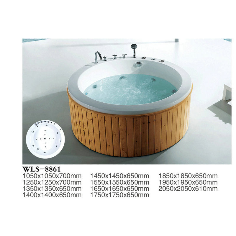 BA-6160 Acrylic Multi-Person Massage Thermostatic Outdoor Spatub-Size 2000x2000x650mm