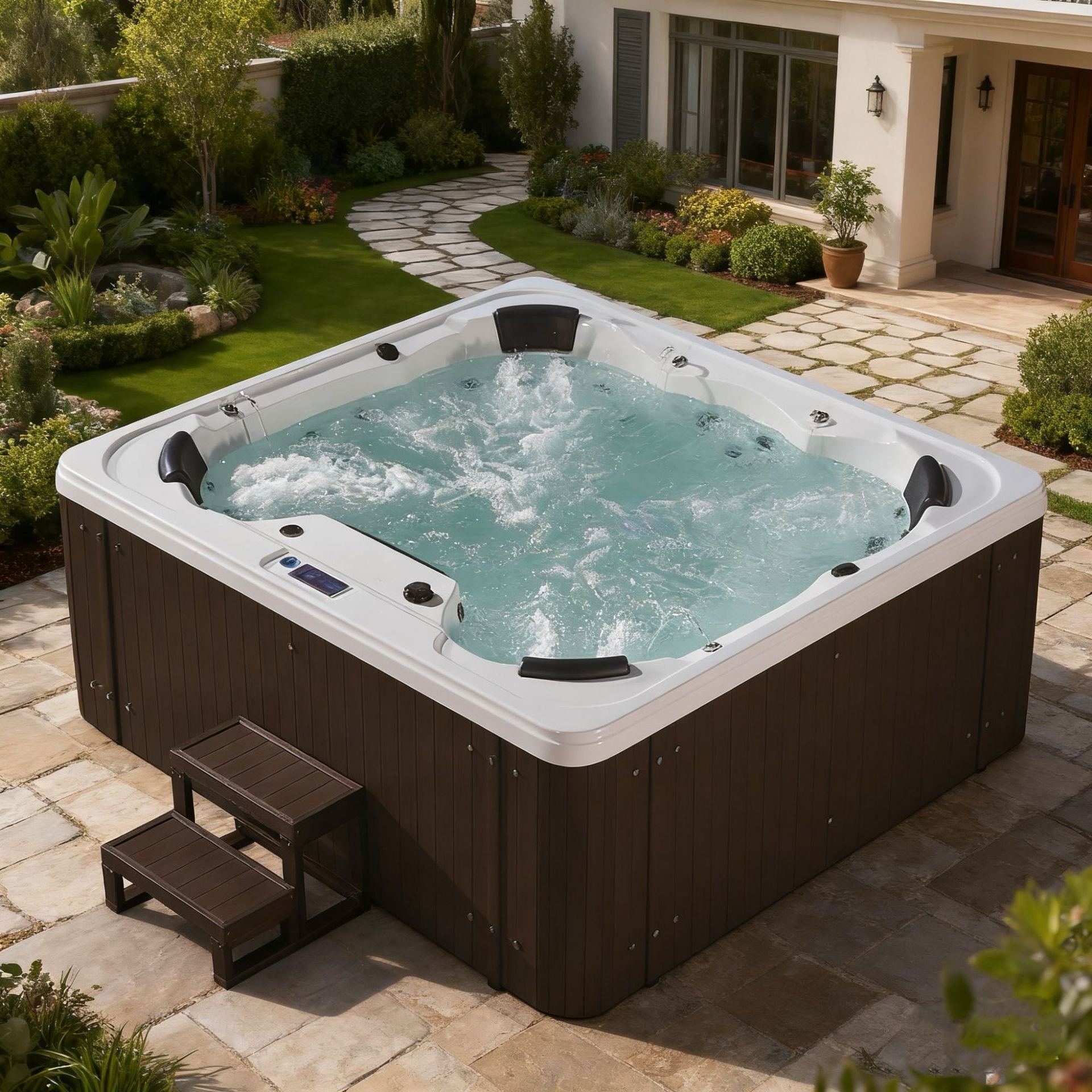 6190 Acrylic Multi-Person Massage Thermostatic Outdoor Spatub-Size 2380×2180×950mm