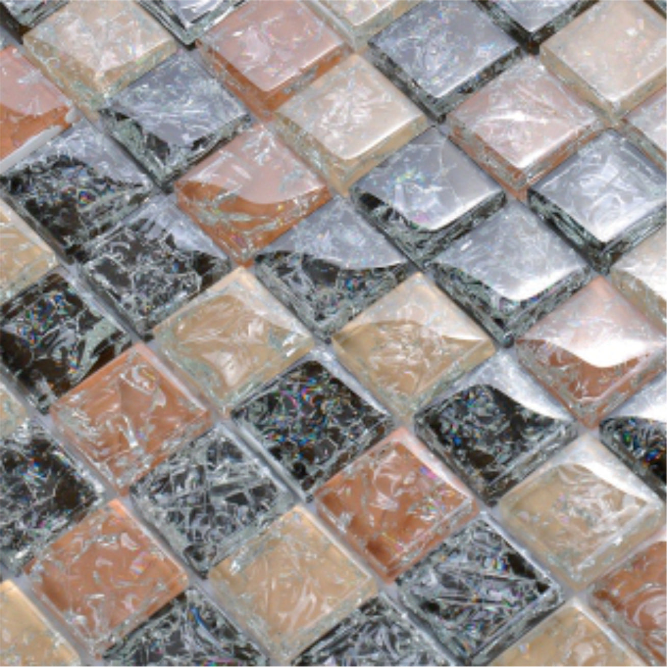 R23118 Mixed Color Glass Mosaic Tile