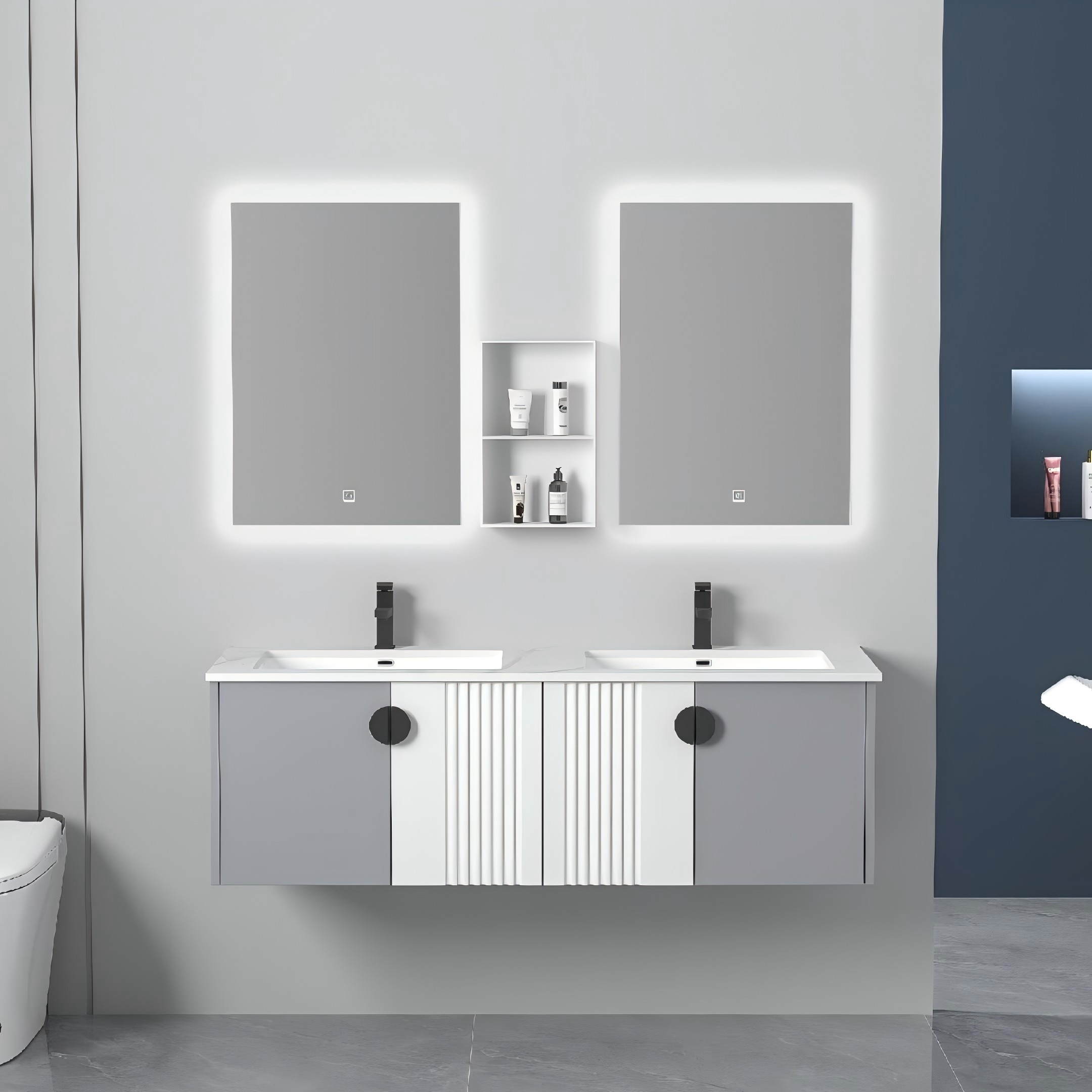 DB36-120L Modern Wall Mounted Plywood Bathroom Cabinet