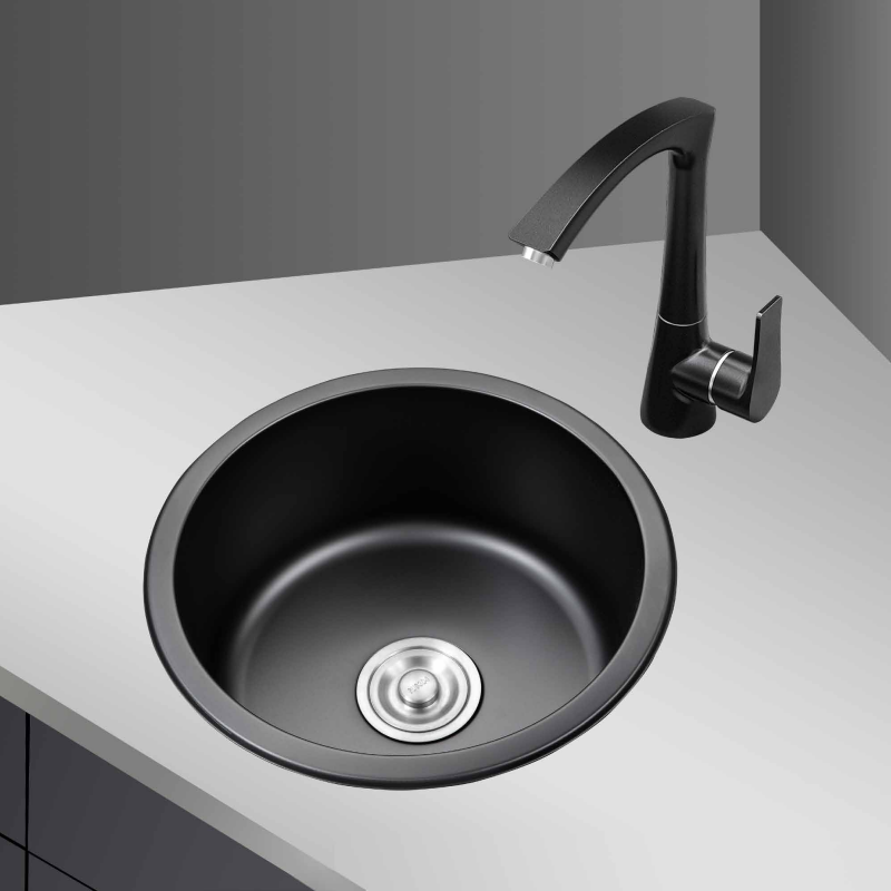 RP-MB-11B 420x420mm Round Black Stainless Steel Kitchen Sink