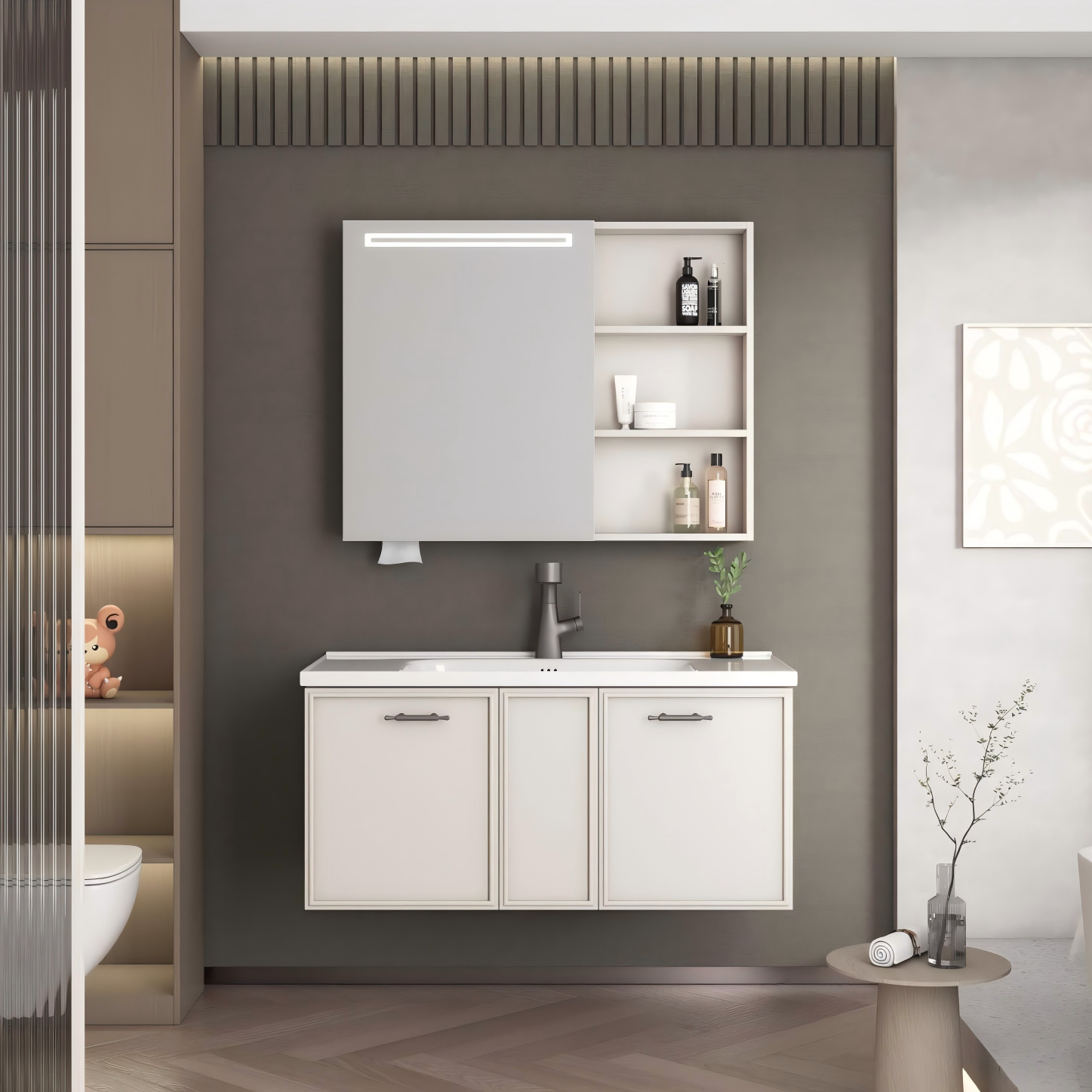2250 Modern Wall Mounted Plywood Bathroom Cabinet