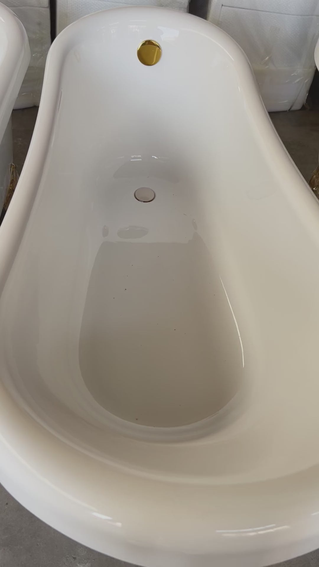 EM-348A-BR Vintage Clawfoot Freestanding Acrylic Bathtub, 1700mm Victorian Style Soaking Tub